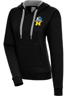 Antigua Michigan Wolverines Womens Black 2023 Big Ten Champions Victory Hooded Sweatshirt