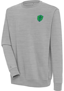 Antigua Seattle Sounders FC Mens Grey Victory Long Sleeve Crew Sweatshirt