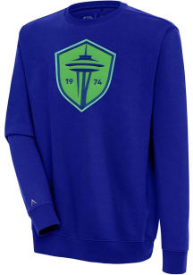 Antigua Seattle Sounders FC Mens Blue Victory Long Sleeve Crew Sweatshirt