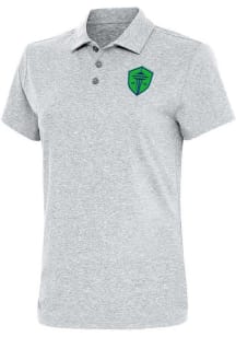 Antigua Seattle Sounders FC Womens Grey Motivated Short Sleeve Polo Shirt