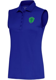Antigua Seattle Sounders FC Womens Blue Tribute Polo Shirt