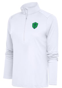 Antigua Seattle Sounders FC Womens White Tribute 1/4 Zip Pullover