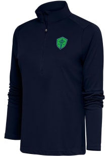 Antigua Seattle Sounders FC Womens Navy Blue Tribute 1/4 Zip Pullover
