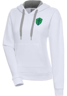 Antigua Seattle Sounders FC Womens White Victory Hooded Sweatshirt