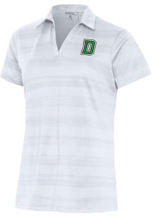 Antigua Dartmouth Big Green Womens White Compass Short Sleeve Polo Shirt