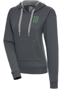Antigua Dartmouth Big Green Womens Charcoal Victory Hooded Sweatshirt