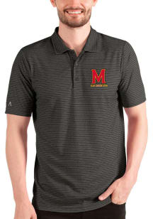 Mens Maryland Terrapins Black Antigua Esteem Short Sleeve Polo Shirt