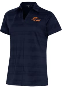 Antigua Pepperdine Waves Womens Navy Blue Compass Short Sleeve Polo Shirt