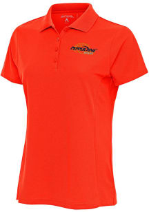 Antigua Pepperdine Waves Womens Orange Legacy Pique Short Sleeve Polo Shirt