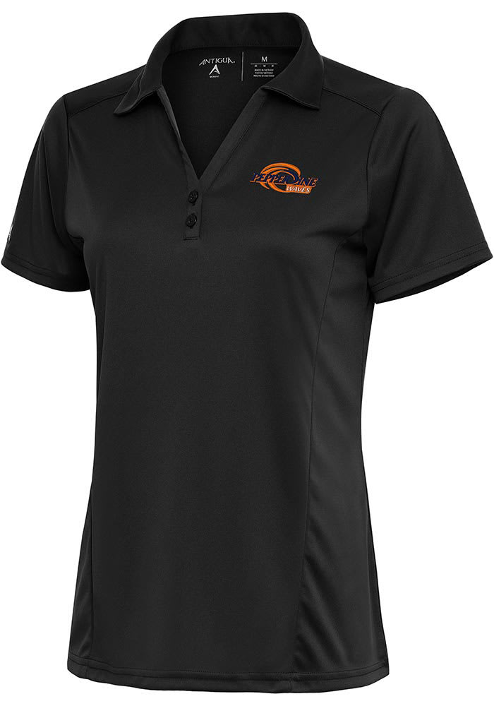 Pepperdine Waves Antigua Womens Grey Tribute Short Sleeve Polo