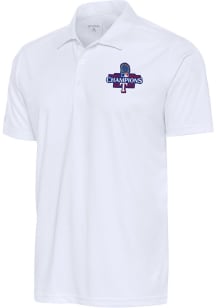 Antigua Texas Rangers Mens White 2023 MLB World Series Champions Tribute Short Sleeve Polo
