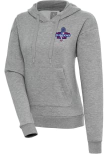 Antigua Texas Rangers Womens Grey 2023 MLB World Series Champions Victory Hooded Sweatshirt