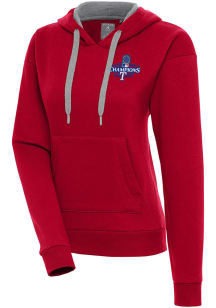 Antigua Texas Rangers Womens Red 2023 MLB World Series Champions Victory Hooded Sweatshirt