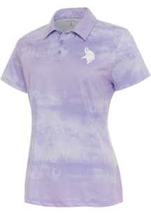 Antigua Minnesota Vikings Womens Purple Render Short Sleeve Polo Shirt