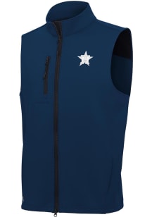 Antigua Houston Astros Mens Navy Blue Demand White Logo Sleeveless Jacket