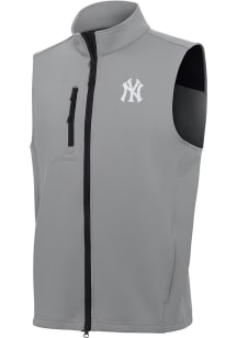 Antigua New York Yankees Mens Grey Demand White Logo Sleeveless Jacket