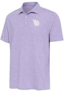 Antigua Cleveland Guardians Mens Purple Flicker White Logo Short Sleeve Polo