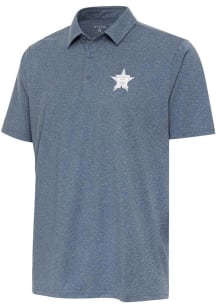Antigua Houston Astros Mens Navy Blue Par 3 White Logo Short Sleeve Polo