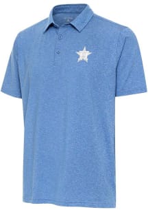 Antigua Houston Astros Mens Blue Par 3 White Logo Short Sleeve Polo
