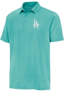 Antigua Los Angeles Dodgers Mens Teal Par 3 White Logo Short Sleeve Polo