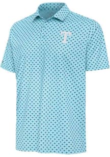 Antigua Texas Rangers Mens Blue Kona White Logo Short Sleeve Polo