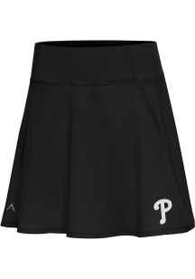 Antigua Philadelphia Phillies Womens Black Chip Skort White Logo Skirt