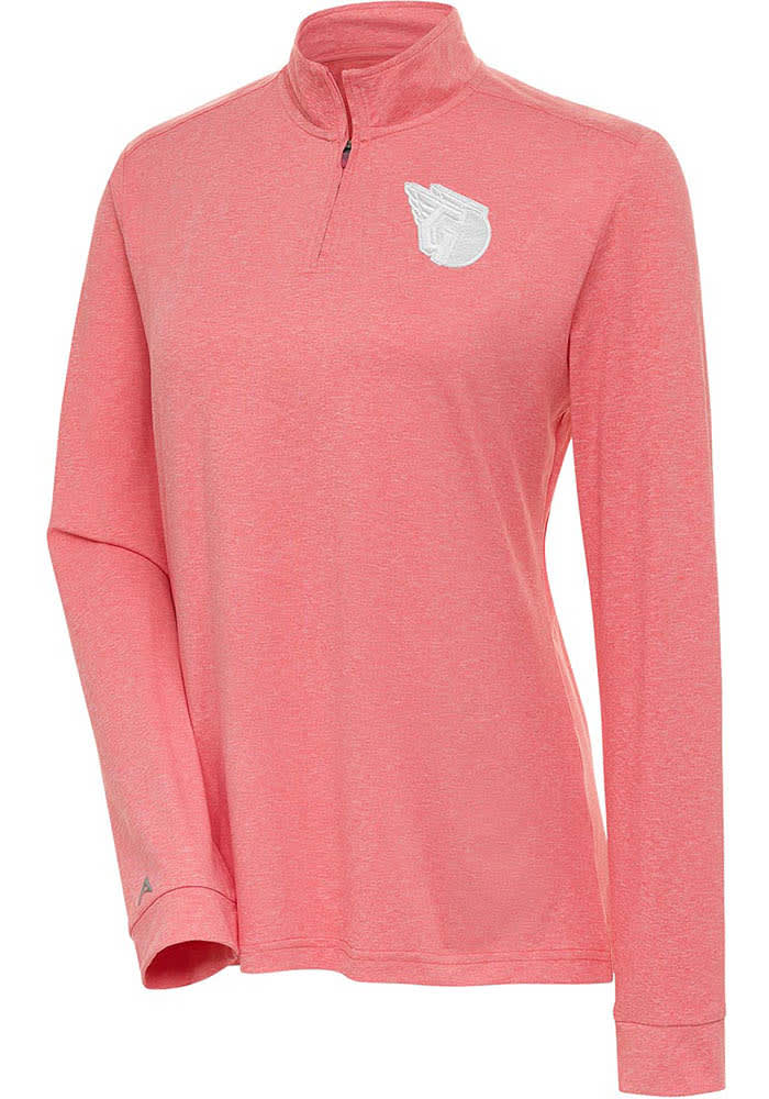 Cleveland Guardians Antigua Womens ORANGE Mentor White Logo Long