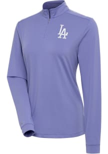 Antigua LA Dodgers Womens Purple Finish White Logo 1/4 Zip Pullover