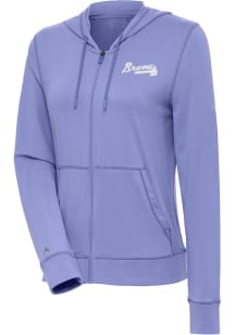 Antigua Atlanta Braves Womens Purple Advance White Logo Light Weight Jacket