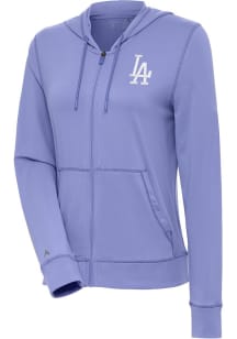 Antigua Los Angeles Dodgers Womens Purple Advance White Logo Light Weight Jacket