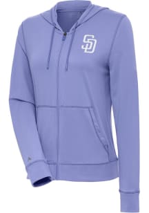 Antigua San Diego Padres Womens Purple Advance White Logo Light Weight Jacket