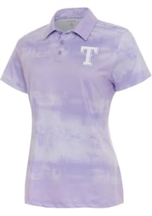 Antigua Texas Rangers Womens Purple Render White Logo Short Sleeve Polo Shirt