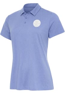 Antigua Boston Bruins Womens Purple Matter White Logo Short Sleeve Polo Shirt