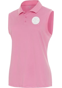 Antigua Boston Bruins Womens Pink Recap White Logo Polo Shirt