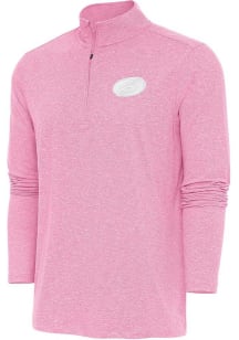 Antigua Carolina Hurricanes Mens Pink Hunk White Logo Long Sleeve 1/4 Zip Pullover