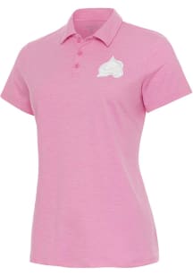 Antigua Colorado Avalanche Womens Pink Matter White Logo Short Sleeve Polo Shirt
