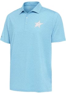 Antigua Dallas Stars Mens Blue Dawdle White Logo Short Sleeve Polo