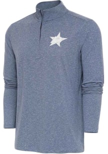 Antigua Dallas Stars Mens Navy Blue Hunk White Logo Long Sleeve 1/4 Zip Pullover