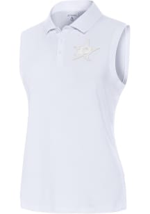 Antigua Dallas Stars Womens White Recap White Logo Polo Shirt