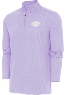 Antigua Minnesota Wild Mens Purple Hunk White Logo Long Sleeve 1/4 Zip Pullover