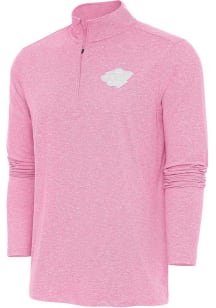 Antigua Minnesota Wild Mens Pink Hunk White Logo Long Sleeve 1/4 Zip Pullover