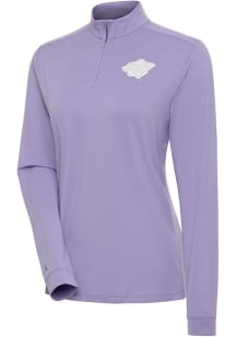 Antigua Minnesota Womens Purple Finish White Logo 1/4 Zip Pullover