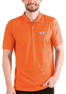 Antigua Virginia Tech Hokies Mens Orange Esteem Short Sleeve Polo