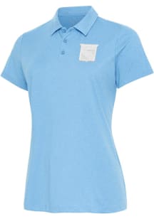 Antigua New York Rangers Womens Blue Matter White Logo Short Sleeve Polo Shirt