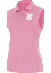 Antigua New York Rangers Womens Pink Recap White Logo Polo Shirt