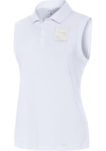Antigua New York Rangers Womens White Recap White Logo Polo Shirt