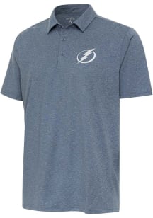 Antigua Tampa Bay Lightning Mens Navy Blue Par 3 White Logo Short Sleeve Polo