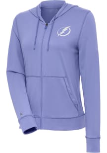 Antigua Tampa Bay Lightning Womens Purple Advance White Logo Light Weight Jacket