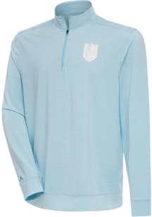 Antigua Vegas Golden Knights Mens Blue Bright White Logo Long Sleeve 1/4 Zip Pullover