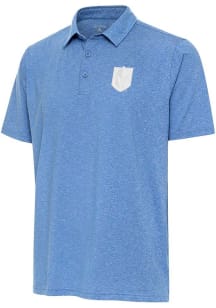 Antigua Vegas Golden Knights Mens Blue Par 3 White Logo Short Sleeve Polo